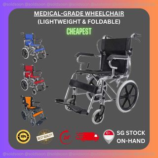 MoNiBloom Foldable Wheel Chair with Flip Back Armrests, 24 Large All  Terrain Wheel, Folding Swing-Away Footrest 18 inch Wide Seat Wheelchair for