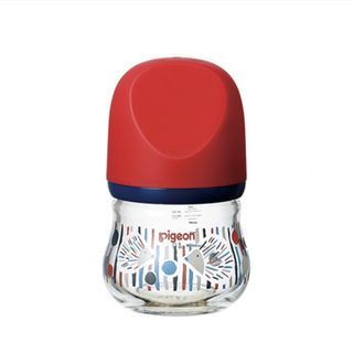 貝親 Pigeon 設計款母乳實感玻璃奶瓶80ml(刺蝟/紅) 護理奶瓶