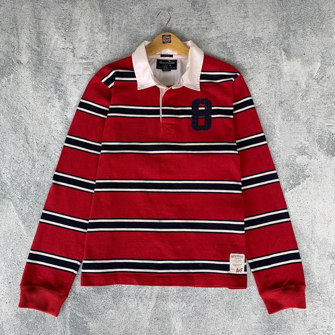 Abercrombie rugby shirt, Fesyen Pria, Pakaian , Atasan di Carousell