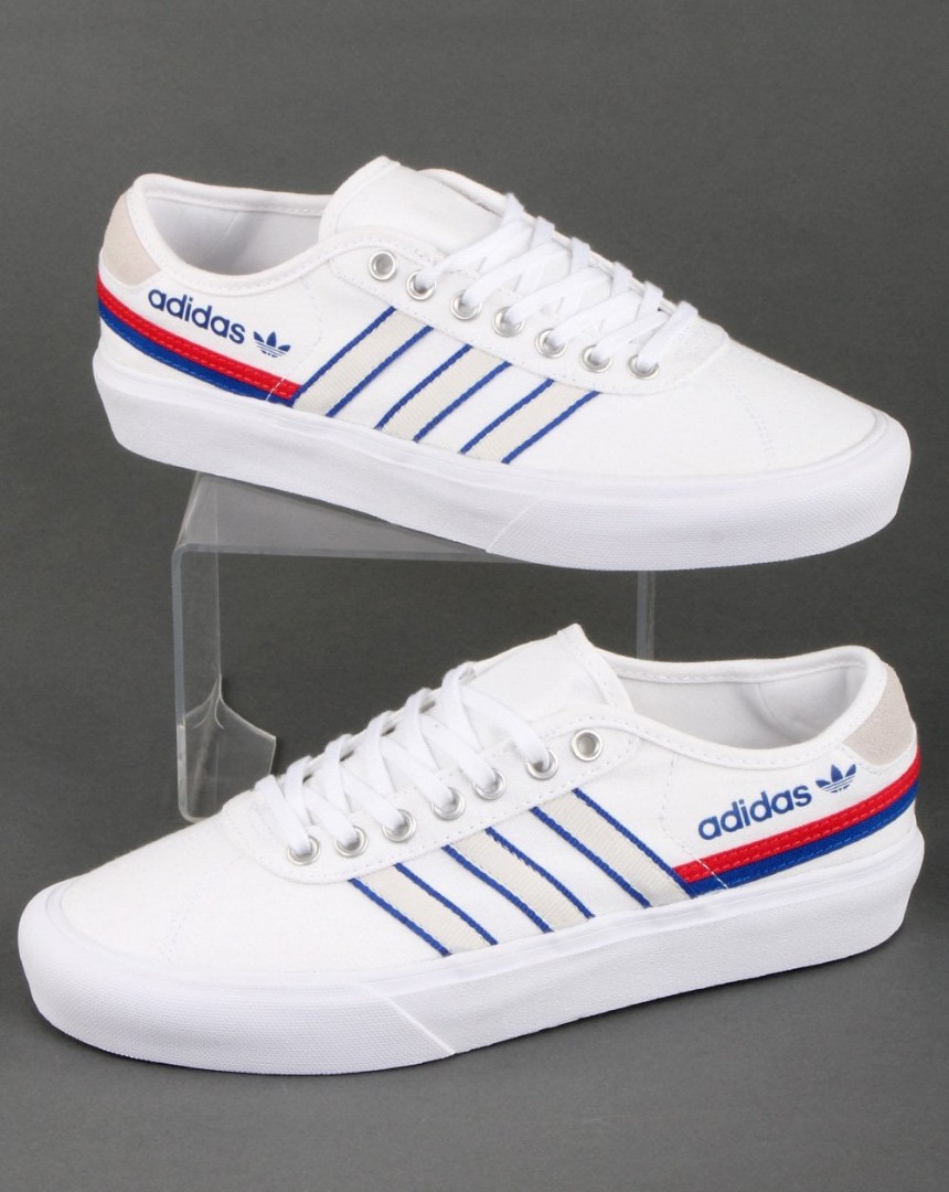 adidas Originals Delpala White/Scarlet/Royal Blue