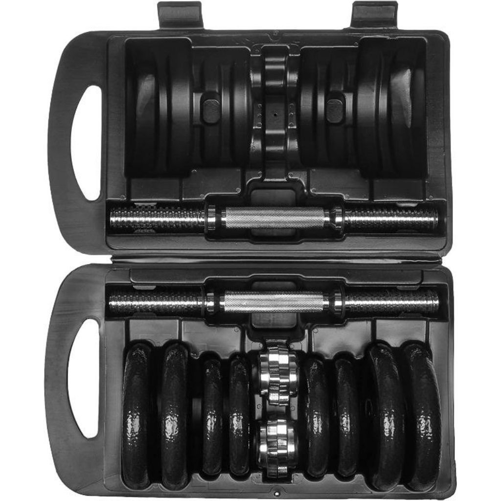 Adjustable Dumbbell Lifting Dumbells Weight Set with Case 20kg NT1686 Sports Equipment Exercise Fitness Weights Dumbbells on Carousell