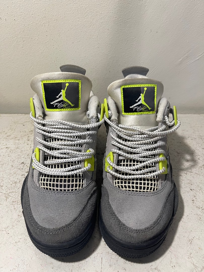 AIR JORDAN 4 “neon green” (SIZE 36), Fesyen Pria, Sepatu , Sneakers di ...