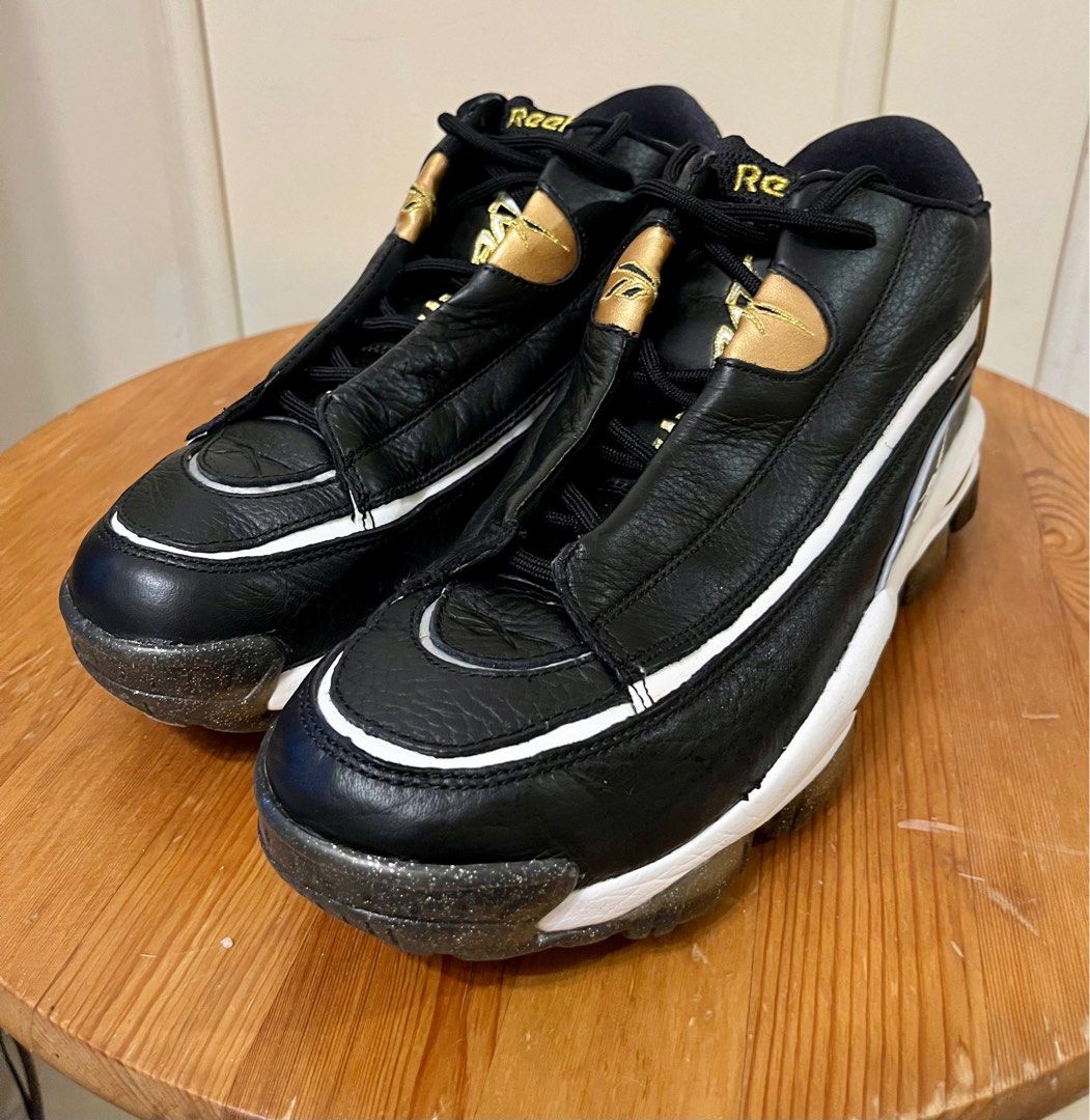 Allen Iverson ai i3 adidas Reebok answer 1 black gold leather Nba basketball shoes US 11 Carousell