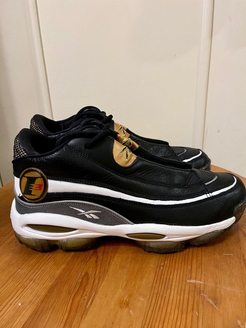 Allen Iverson ai i3 adidas Reebok answer 1 black gold leather Nba basketball shoes US 11 Carousell