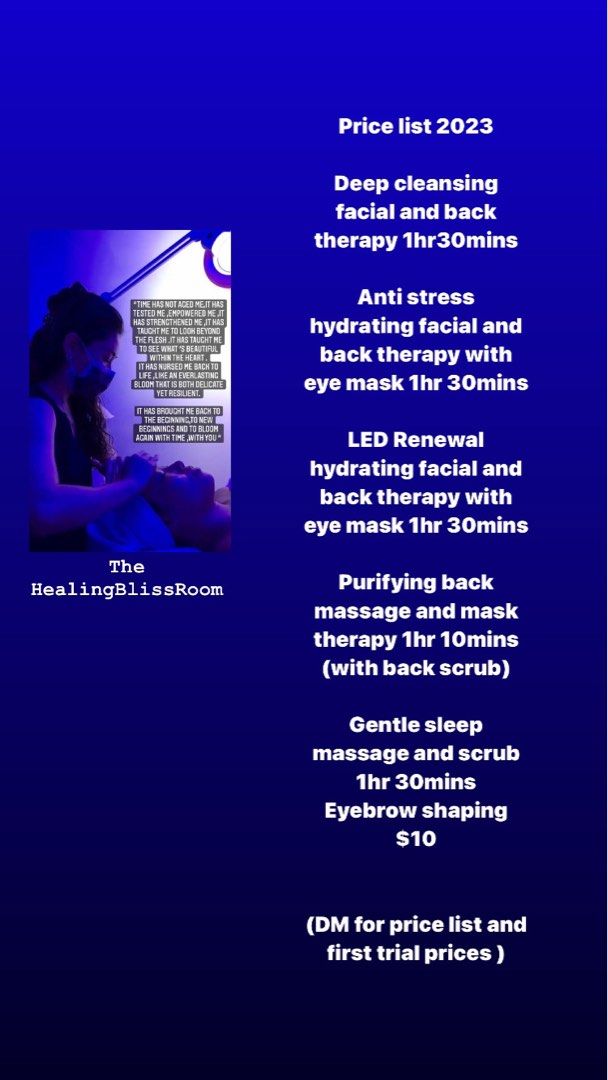 Anti Stress Facial And Eye Trmt And Therapy (1Hr 30Mins ) Only For Ladies  /Available On Fridays ,Saturdays., Lifestyle Services, Beauty & Health  Services On Carousell