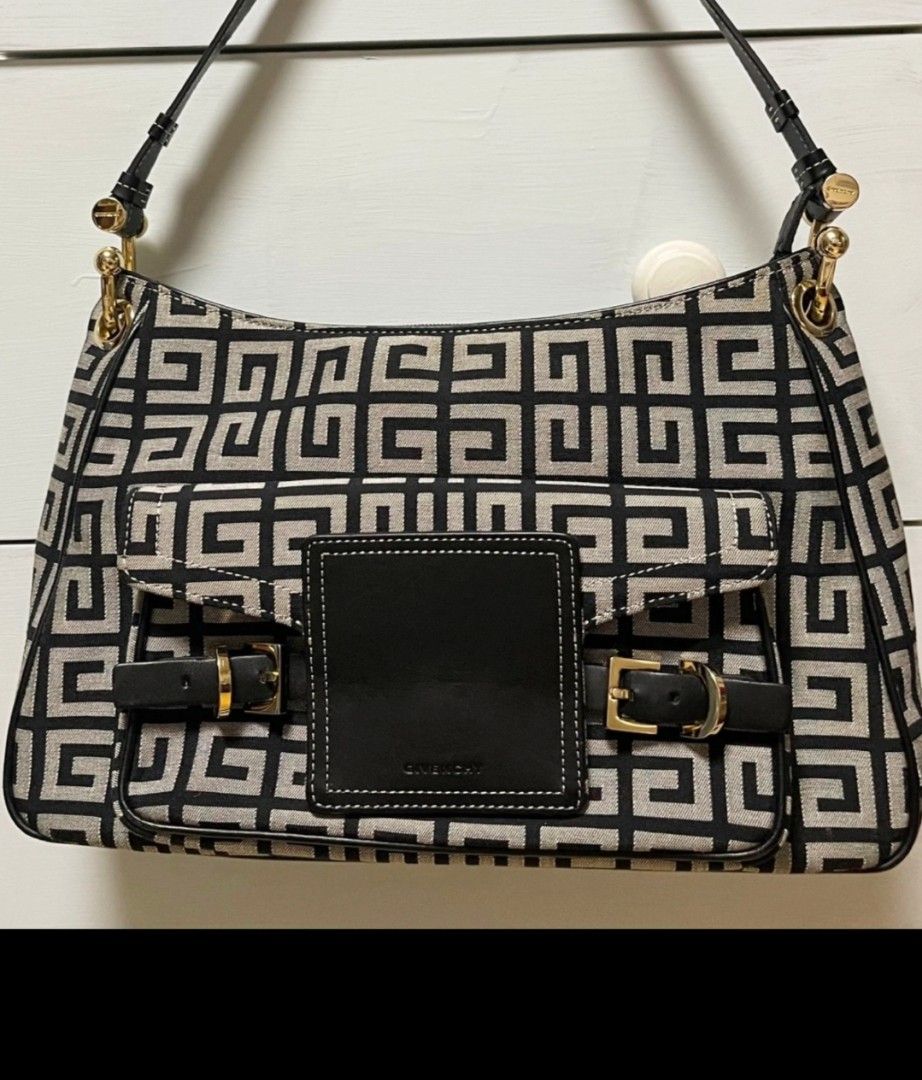Authentic Givenchy monogram grey flap shoulder Bag handbag