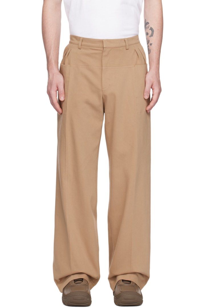 Authentic Kiko Kostadinov Orma Reversible Trousers Beige Tan