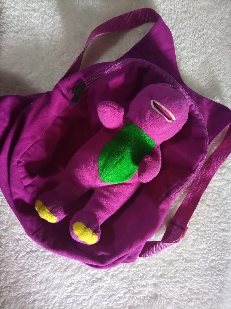 Barney small backpack, Babies & Kids, Babies & Kids Fashion on Carousell