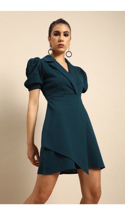 Puff sleeve blazer dress discount