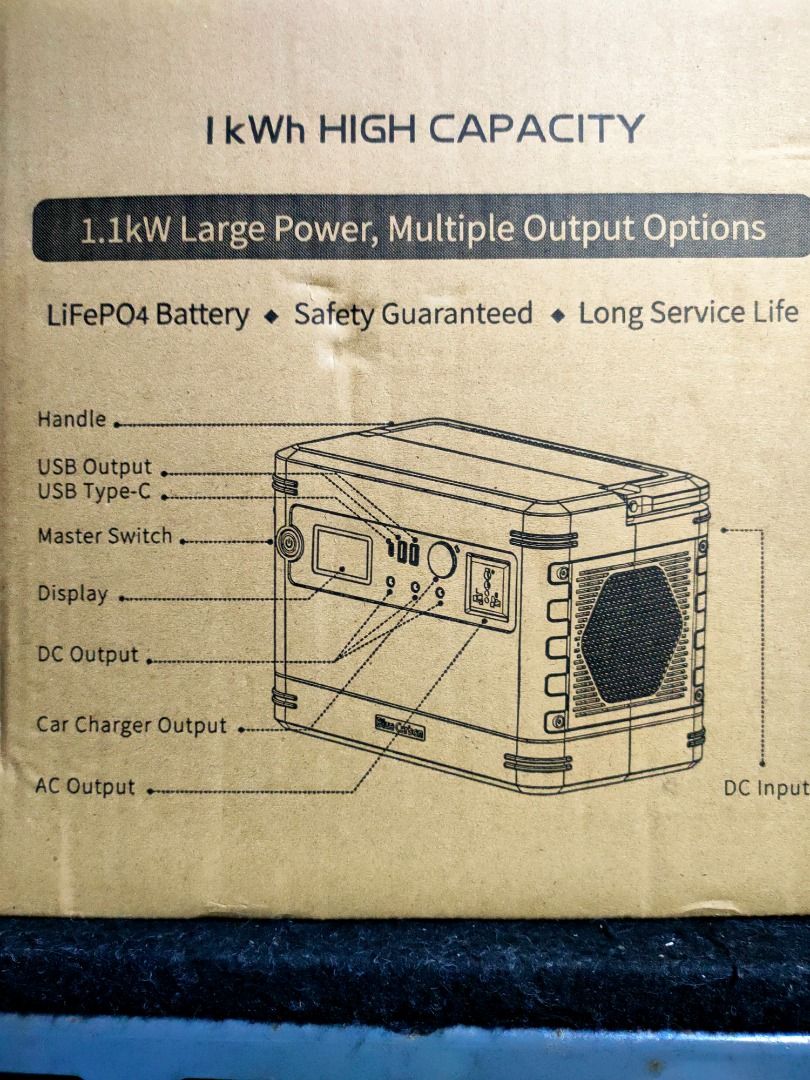 Blue Carbon 1KW Solar Power BCT-SPS Main Body 1024WH Portable Generator ...