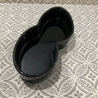 Bonsai Ikebana Black Peanut Shape Glaze Pot Vase 11” x 4.5” x 2” inches  - P375.00