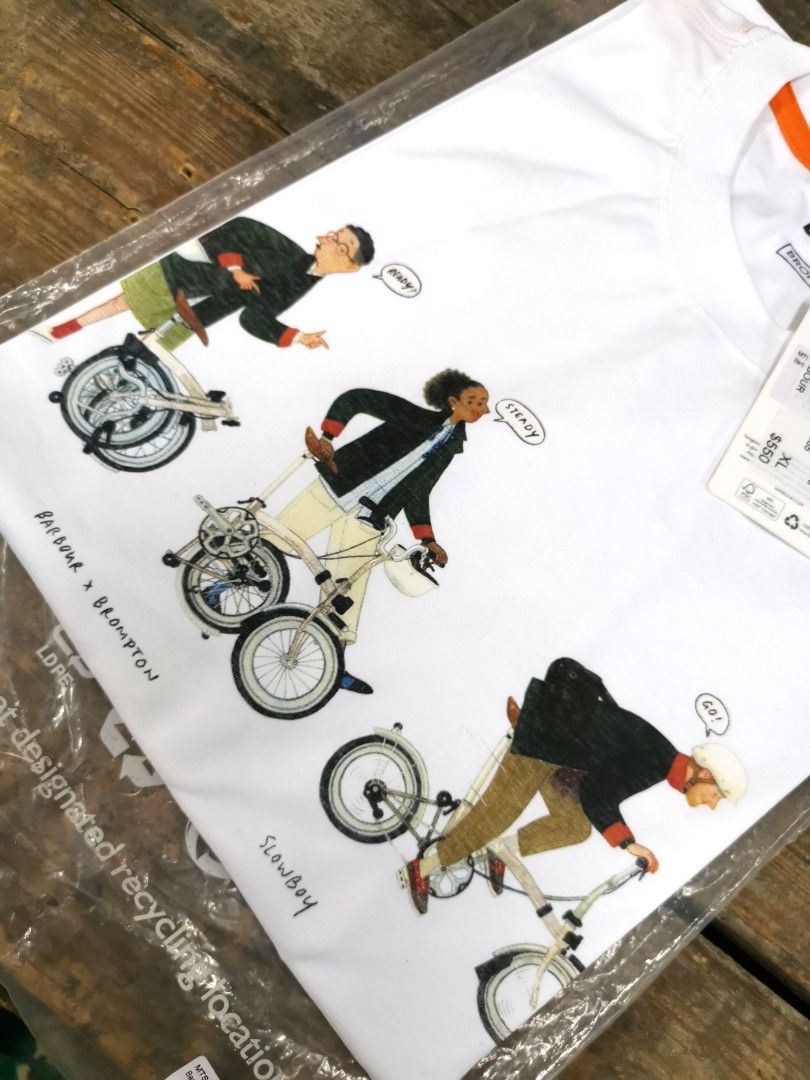 Brompton Barbour Slowboy Steady T-Shirt Tee, 運動產品, 單車及配件