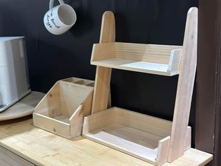 BUNDLE: Wooden 2-Tier Rack + Kitchen Tool Holder — KITCHEN COUNTER organizer