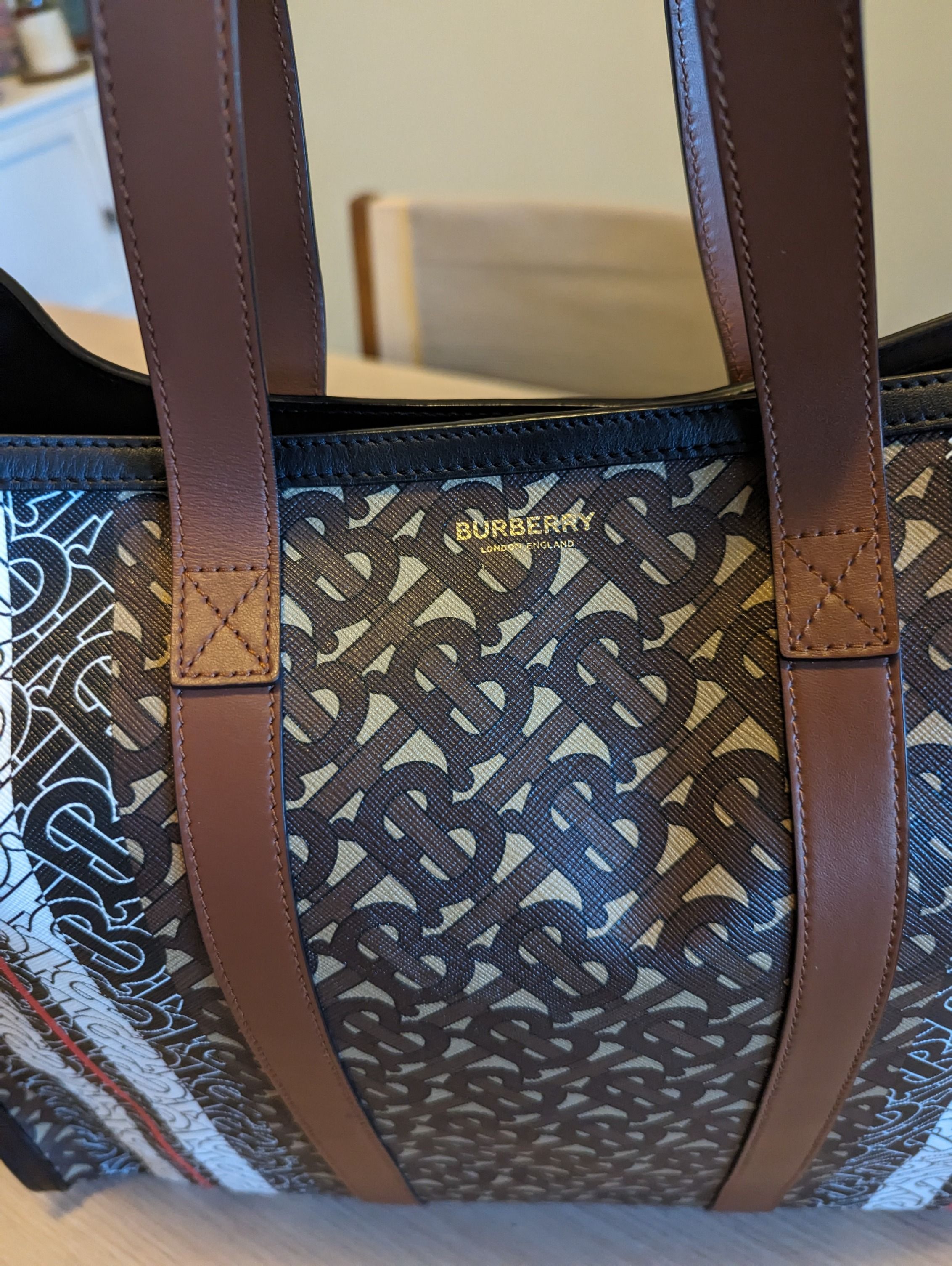 Burberry Monogram Striped Tote Bag – Cettire