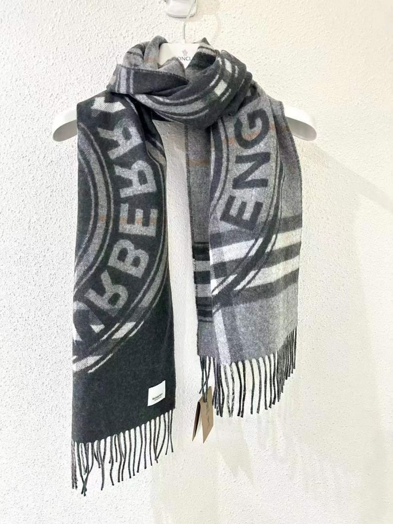 Burberry Montage Print Check Cashmere Scarf for Unisex in Mid Grey 8061148 Mid Grey Carousell