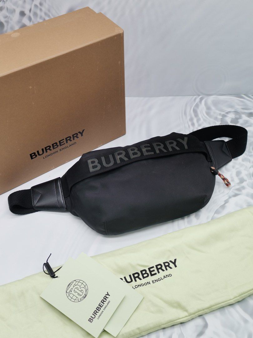 BURBERRY NYLON LEATHER SONNY BELT BAG FULL SET