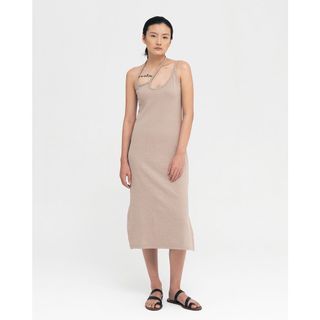 Callie cotton rib dress beige