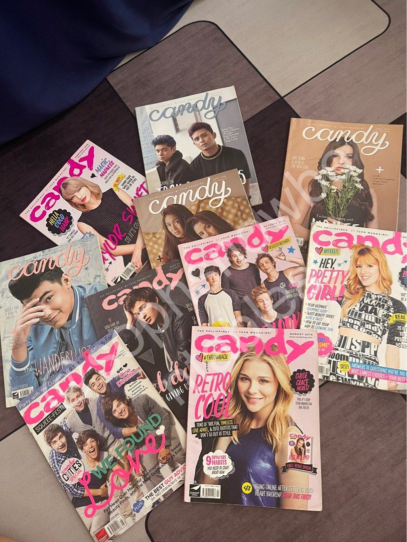 Candy Magazines 2014 2015 2016 Vintage Nostalgia (Category: Magazines) located in Quezon City. Submitted by sophsnowbentables (Listing ID 1241276330, Image 1). Description: 60 pesos each! Can get in bundles For scrapbooking, collecting, vintage, etc. James and Jack Reid Nadine Lustre and Yassi One Direction (Reserved) Taylor Swift (Reserved) Chloe Moretz (Reserved Bella Thorne (Reserved) Hailee Steinfield Bailey May 5SOS and The Vamps Ansel Elgor