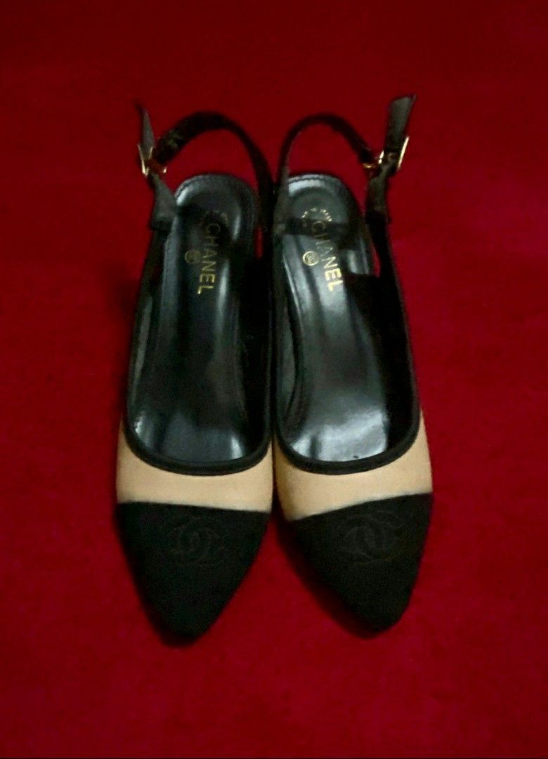 Chanel color block heels cheap