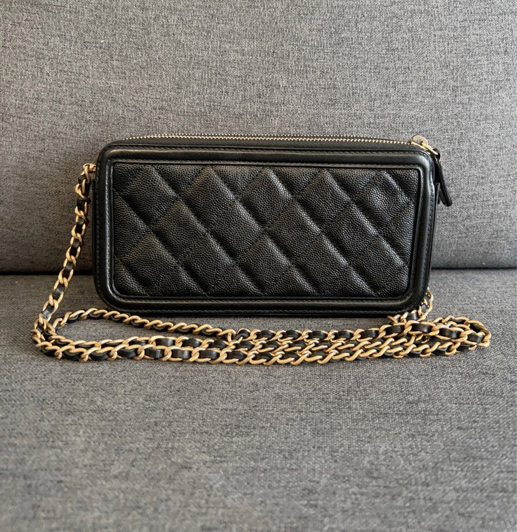 Chanel filigree clutch with chain hotsell