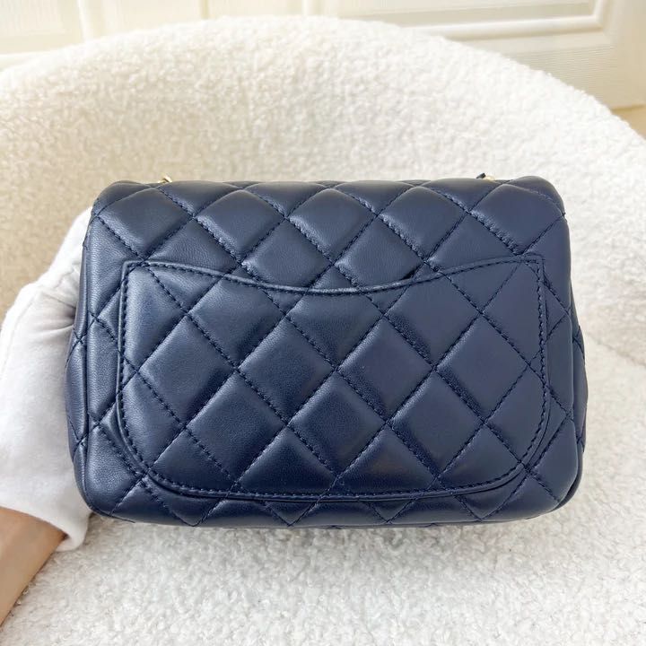 Chanel Pearl Crush Square Mini Flap in Navy Lambskin AGHW, Luxury
