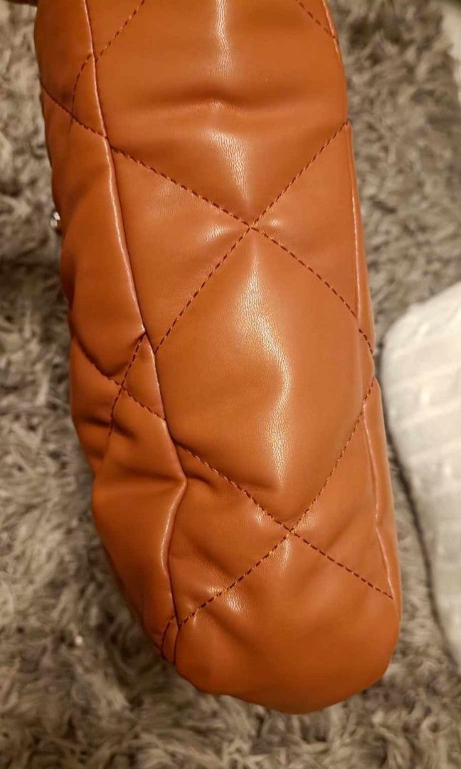CHANEL CC Logo Lambskin Leather Brown Shoulder bag 760