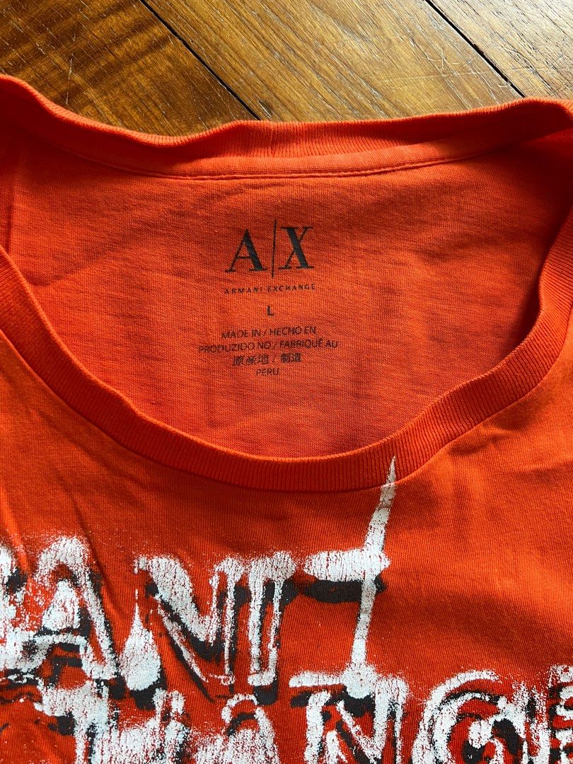 Armani exchange orange t shirt shop