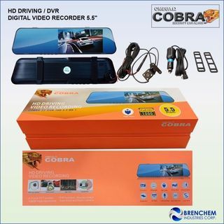 COBRA-DVR-168-5.5BK-1 CAR HD DRIVING DIGITAL VIDEO RECORDING 5.5" IPS with Rear Camera /Mirror Dash Cam /DVR / TOUCH SCREEN
