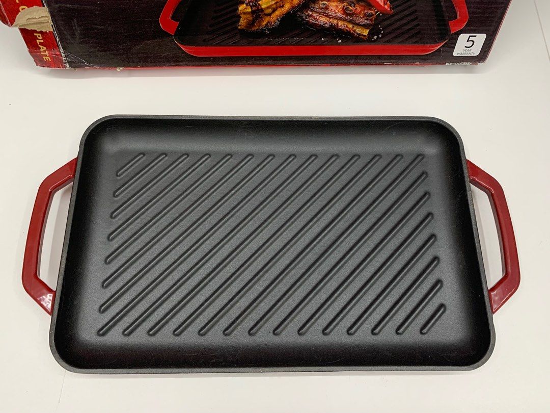 Crofton Chef's Collection Cast Iron Enamel Grill Plate, Grill Pan on ...