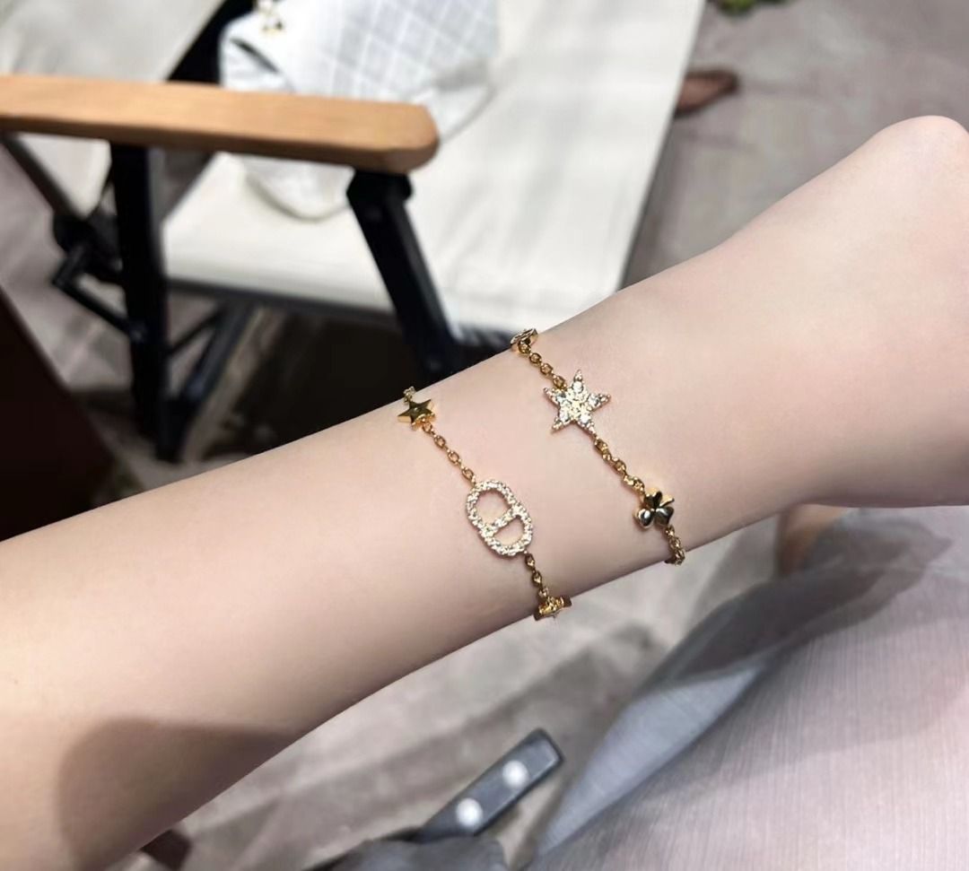 Dior Clair D Lune Gold Plated Bracelet Set Ladies Gold