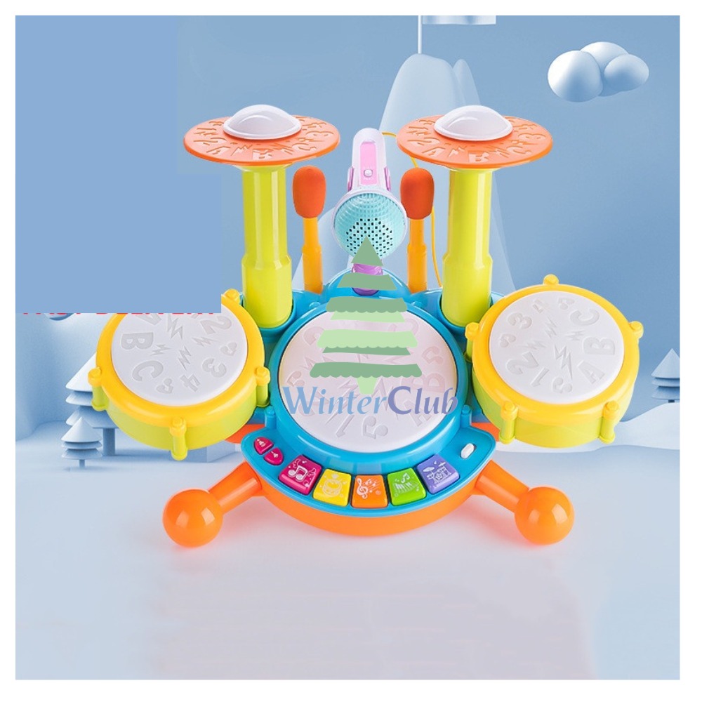 Drum toy Kids Drum Set Toy Adjustable Microphone Educational