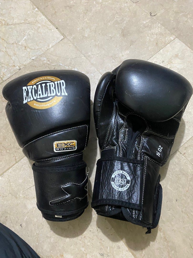 Excalibur LEGACY Professional Genuine Leather Boxing Gloves Black