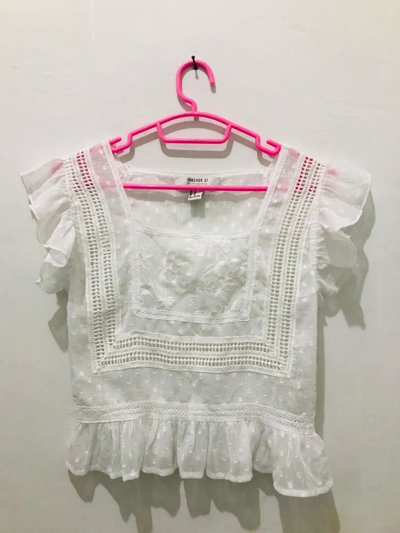 forever 21 eyelet top
