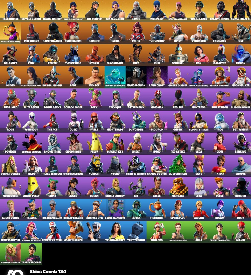 Fortnite Account (OG Stacked) Black Knight, Video Gaming, Gaming