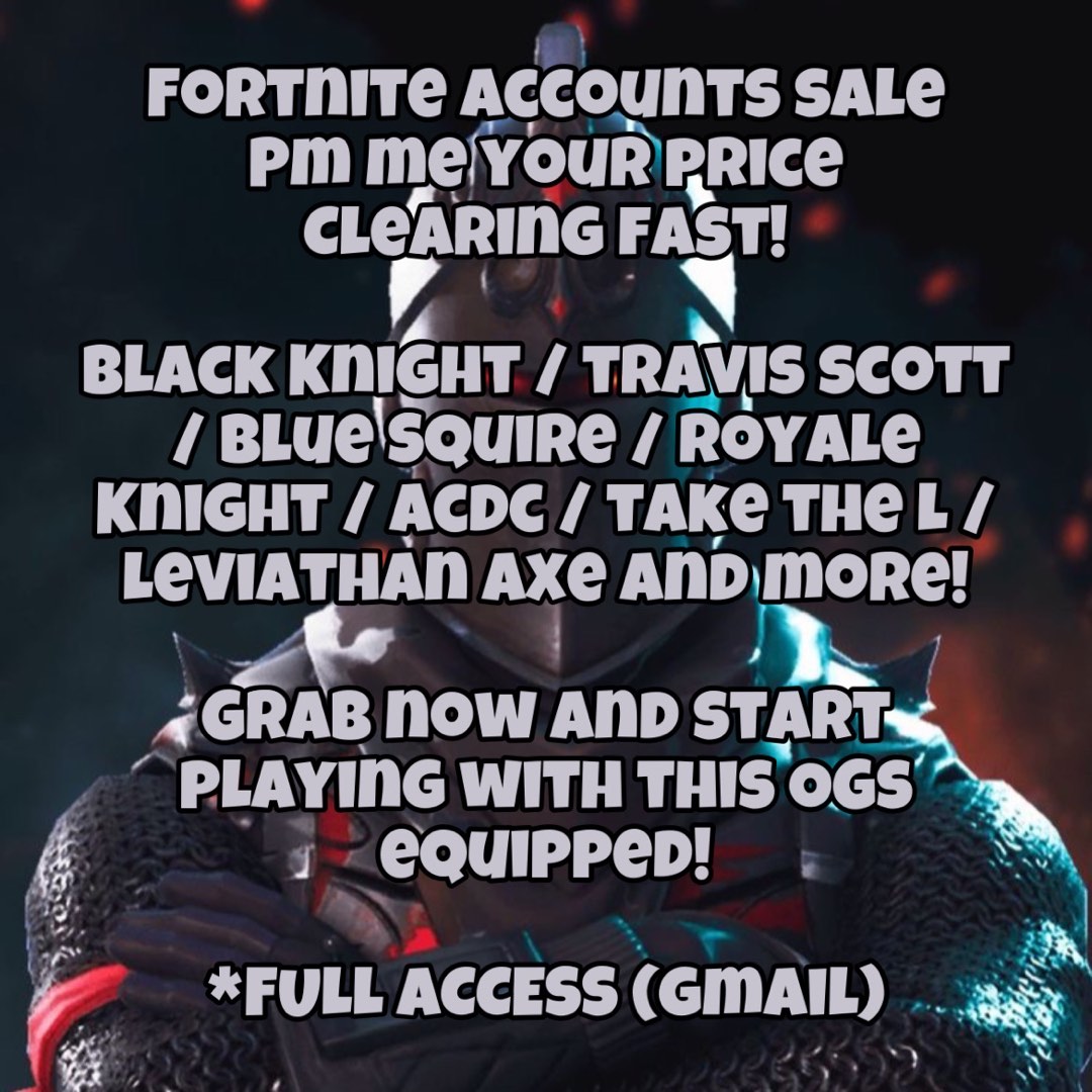 Fortnite Accounts Sale, Video Gaming, Gaming Accessories, Game Gift