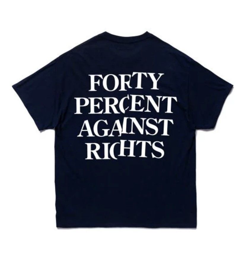 FORTY PERCENT AGAINST RIGHTS (FPAR) SLASH TEE -NAVY (2022 SS), 男