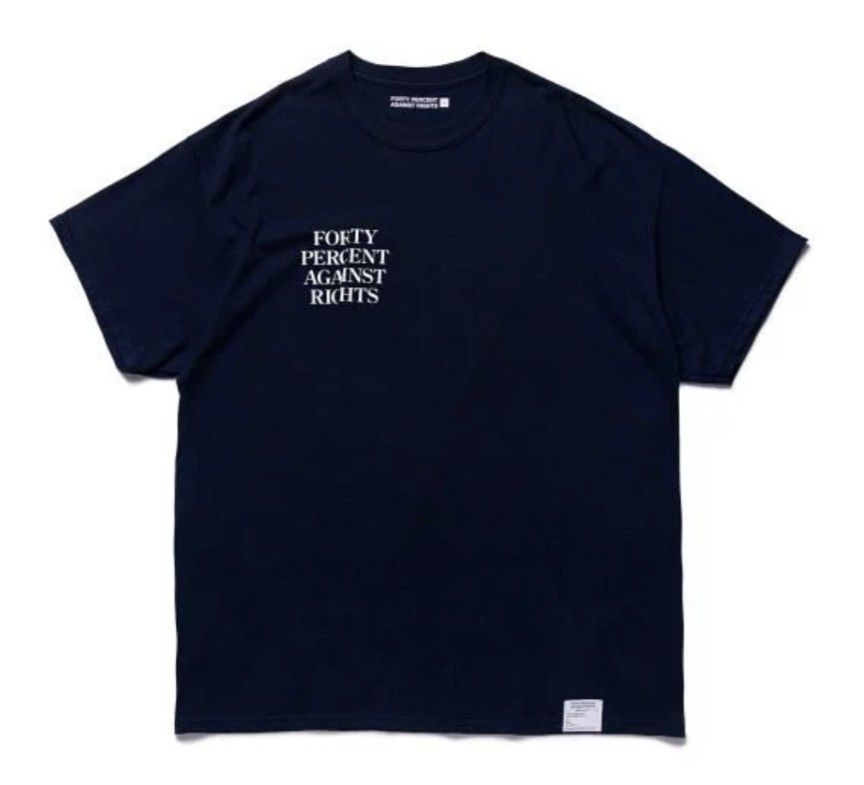 FORTY PERCENT AGAINST RIGHTS (FPAR) SLASH TEE -NAVY (2022 SS), 男