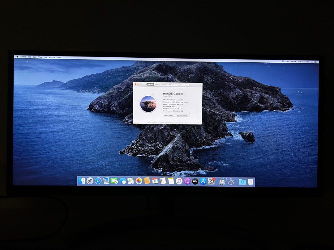 Hackintosh i5 8400 all black RX570 with ultrawide screen 29