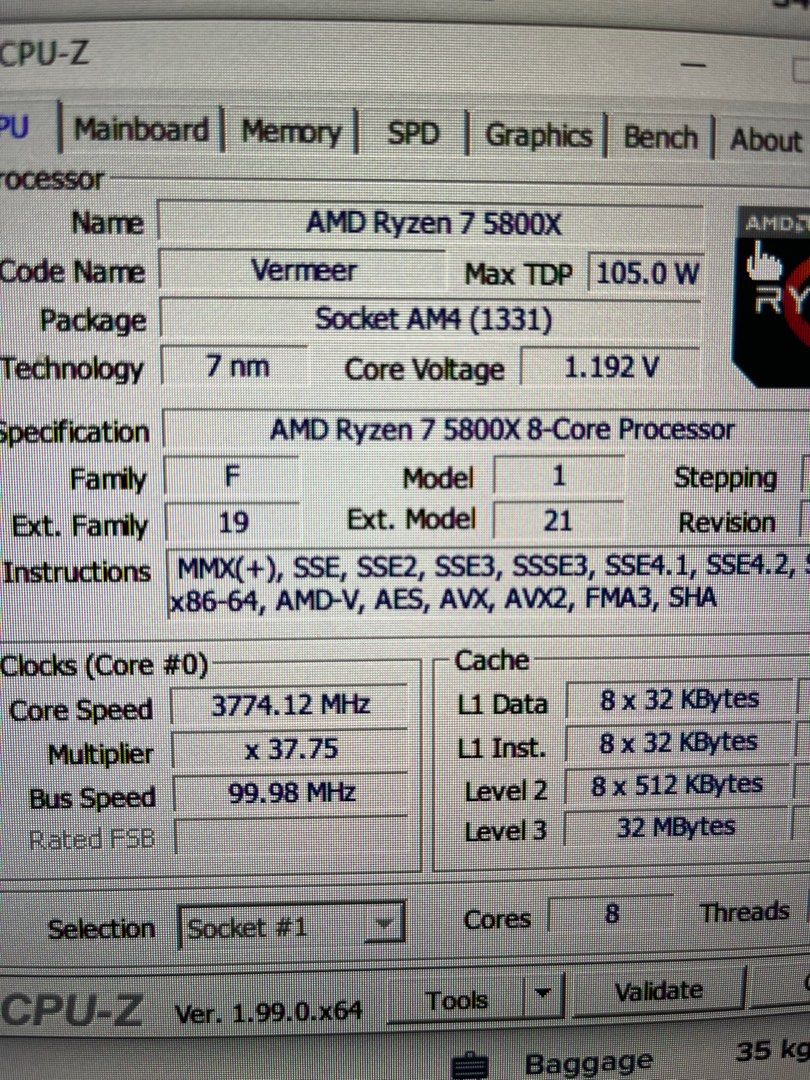Ryzen 7 5800x cpu z clearance