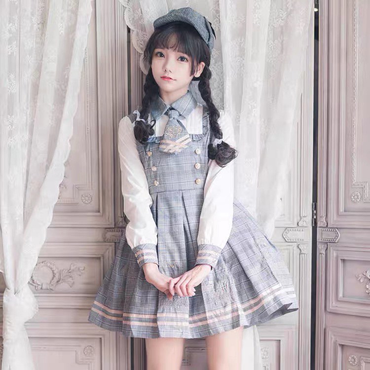 Grey lolita dress hot sale