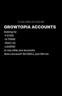 Growtopia Account / GT ACCOUNTS / DR GROWTOPIA ACCOUNT / MAX LEVEL