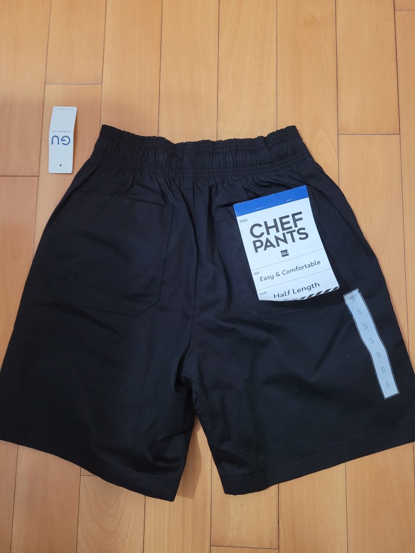 Gu 男裝黑色短褲chef pants, 男裝, 褲＆半截裙, 短褲- Carousell