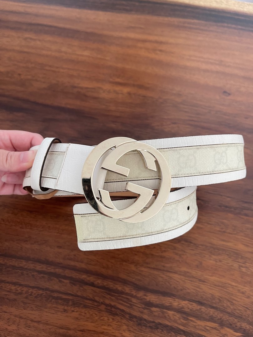 White gucci sale belt women