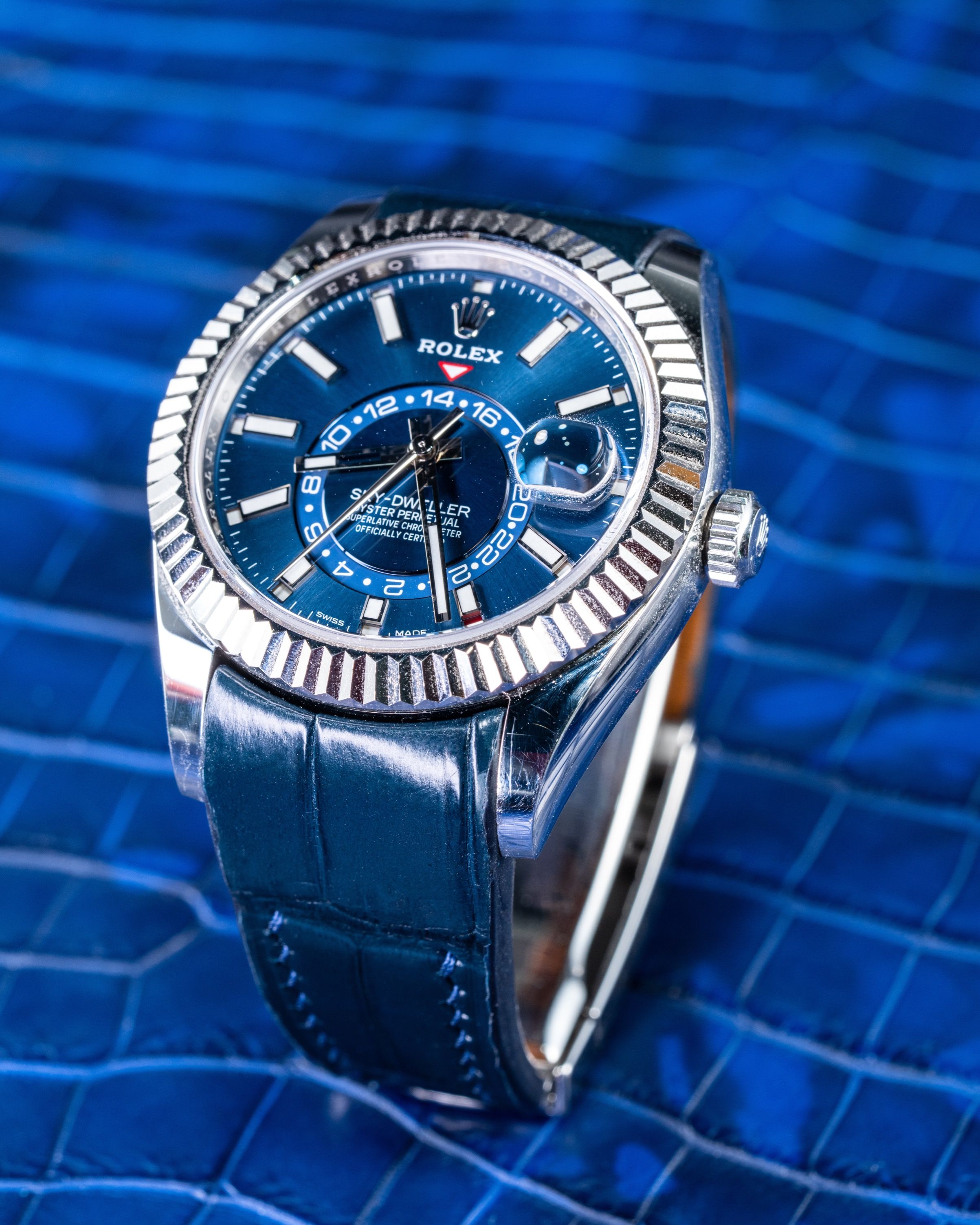 Leather strap for rolex sky dweller deals