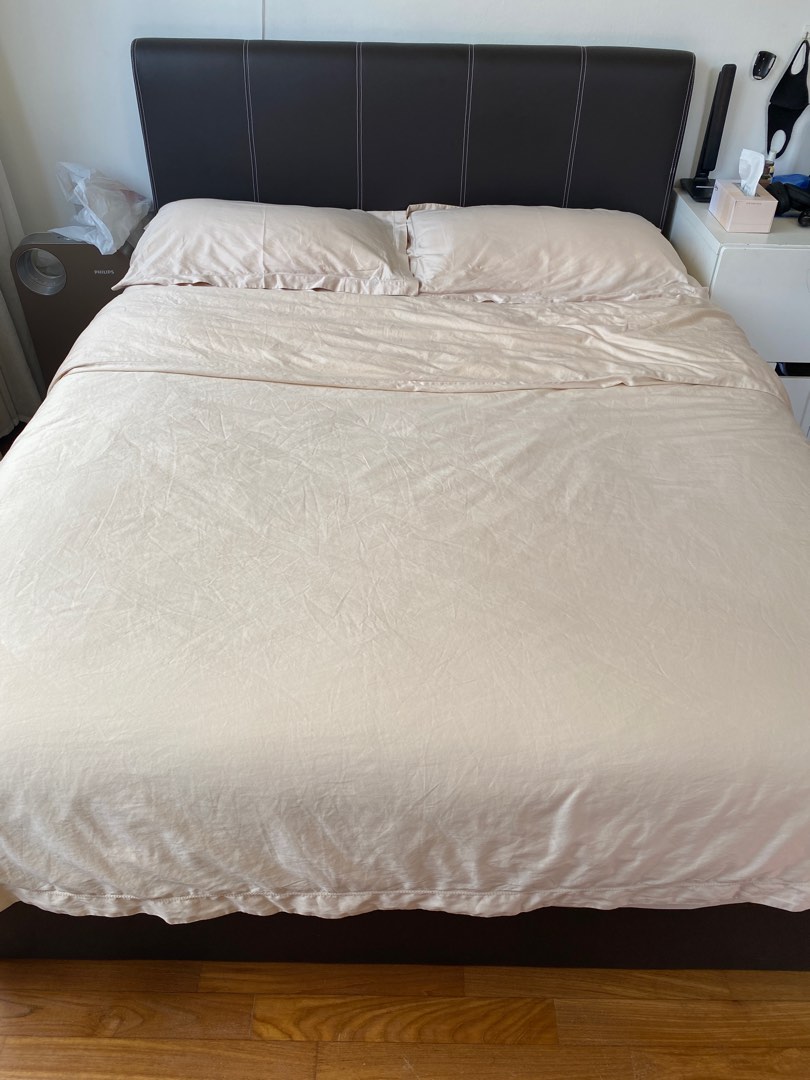 Harvey Norman Queen size bed frame and mattress, Furniture & Home