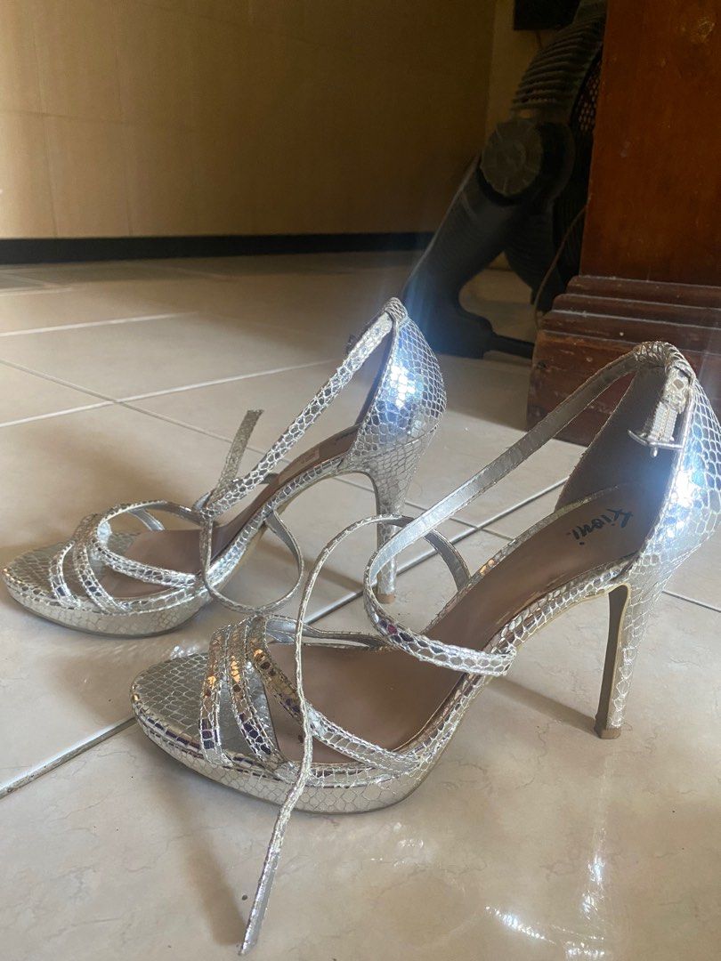 Silver cheap heels payless
