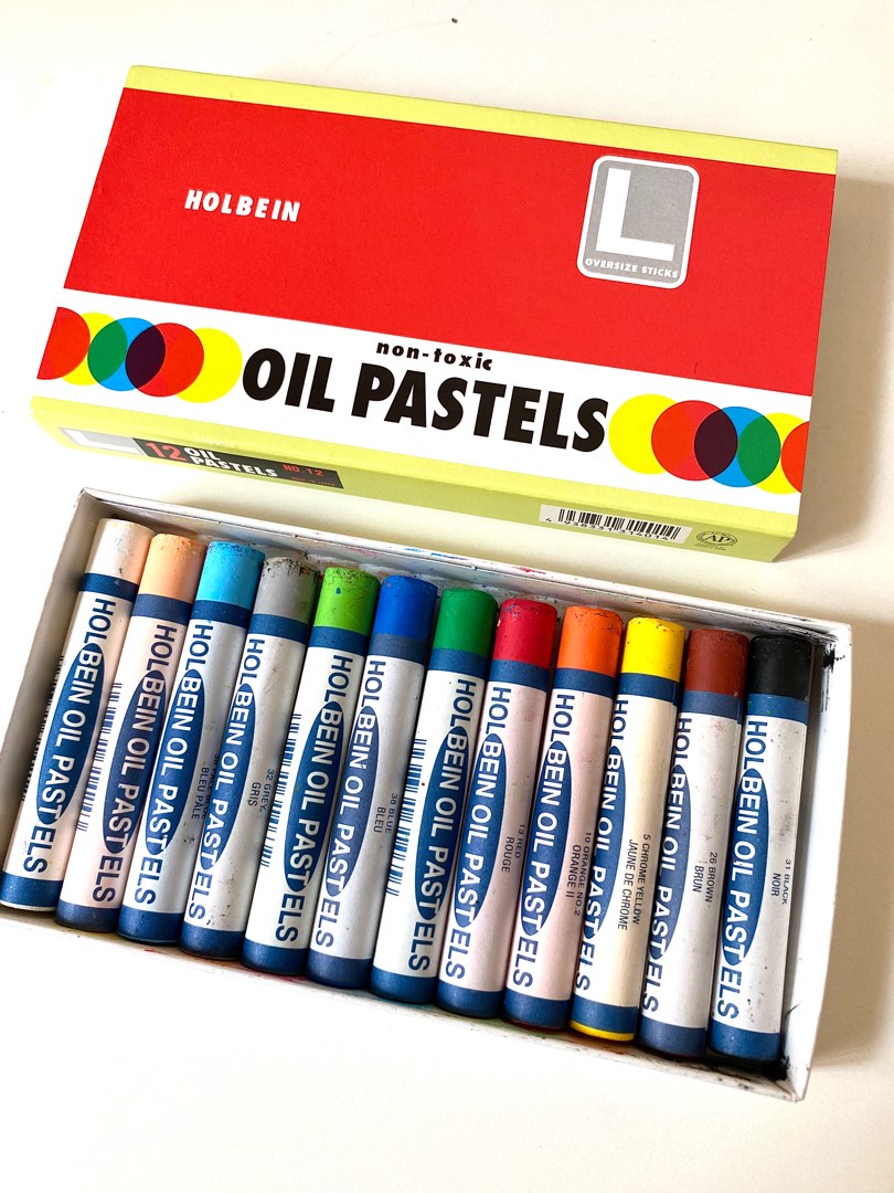 Holbein Oil Pastel (12), Hobbies & Toys, Stationery & Craft, Stationery
