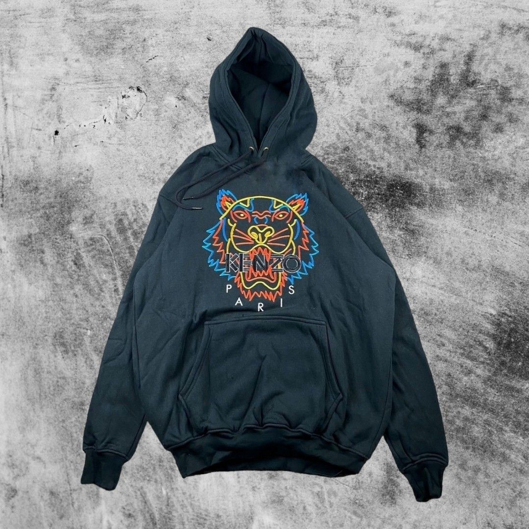 Hoodie Kenzo Paris Tiger Head Hitam Full Bordir