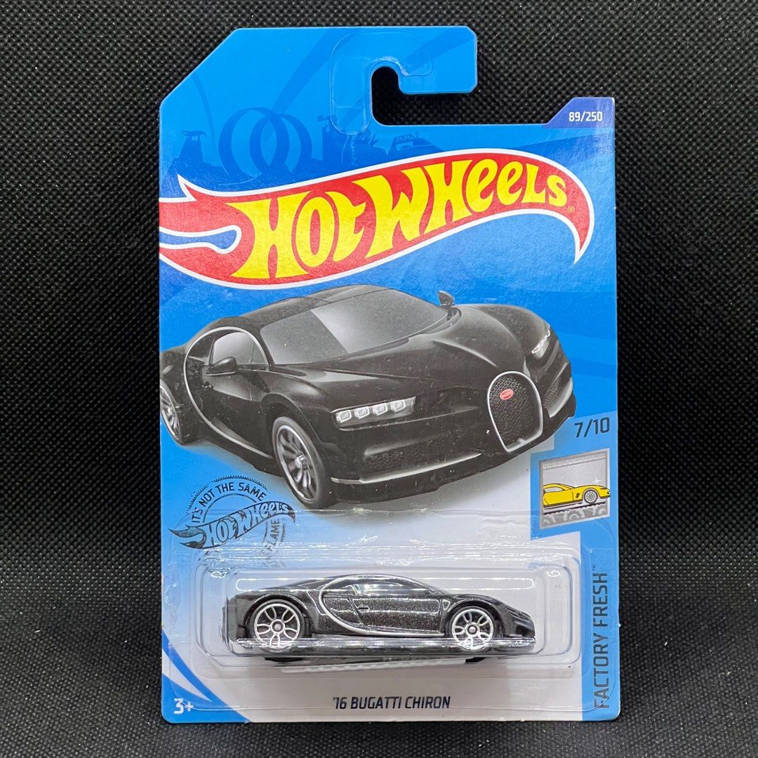 Hot Wheels '16 Bugatti Chiron Factory Fresh 7/10 black sports car