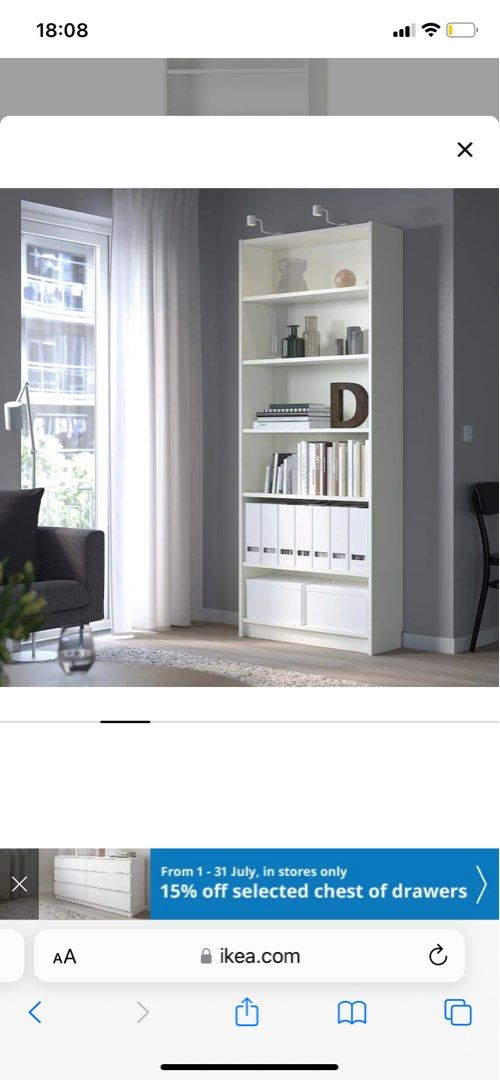 IKEA Billy Bookcase, Furniture & Home Living, Furniture, Shelves ...